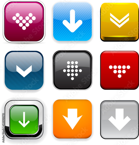 Square color download icons.