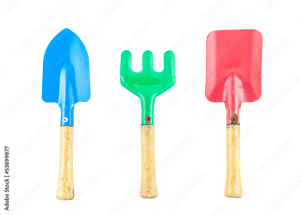 Garden tool isolated on white background - gardening tools Garden tool isolated on white background - gardening tools