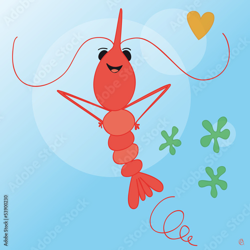crevette cerise et coeur