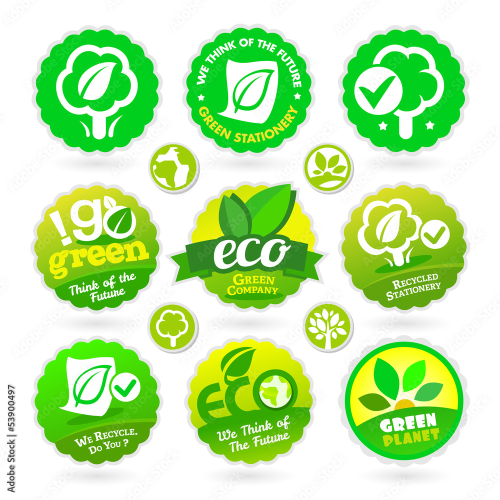 Set of Eco - Recycle - Green icons