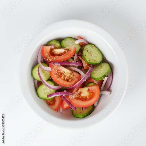 mix salad from tomatoes cucumbers