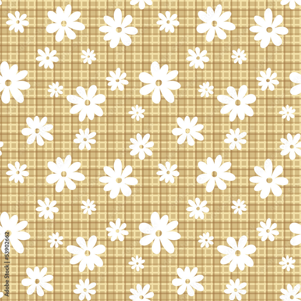 White flowers on a beige wicker background. Vector eps-10 White flowers on a beige wicker background. Vector eps-10