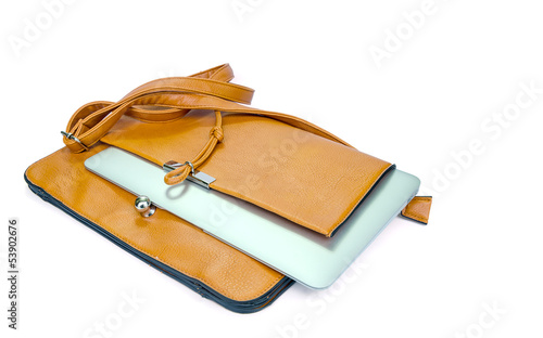 Leather Ladies Handbag with Tablet PC