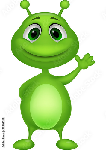 Cute green alien cartoon