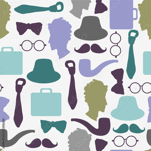 Seamless pattern with gentlemen's accessories