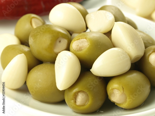 Olives with garlic