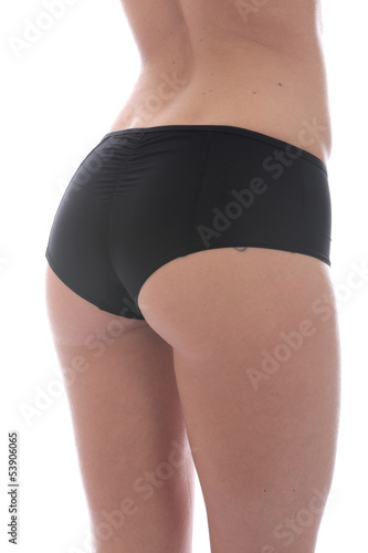 Attractive Young Woman Wearing Sexy Black Panties