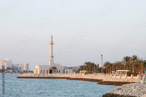 A mosque at Muharraq corniche, Bahrain