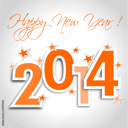 Happy New Year 2014 Orange