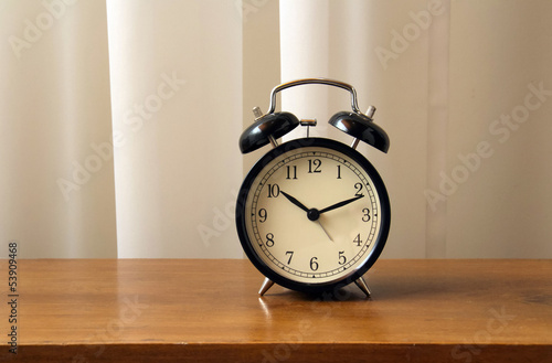 Analog Alarm Clock on Desk