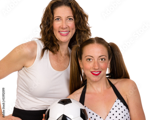 Proud mom and soccer player daughter photo