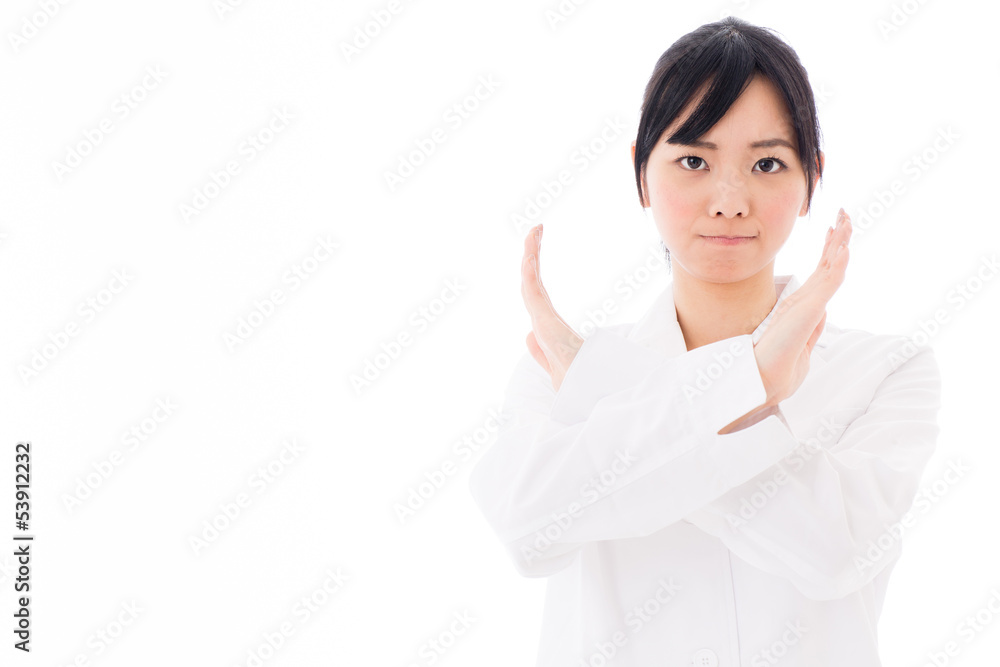 attractive asian doctor on white background attractive asian doctor on white background