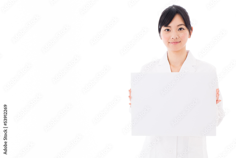 attractive asian doctor on white background attractive asian doctor on white background