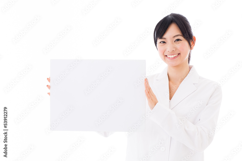 attractive asian doctor on white background attractive asian doctor on white background
