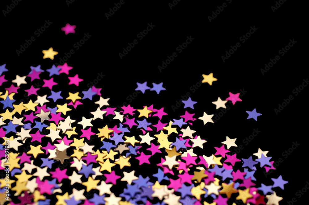 Confetti stars with copy space