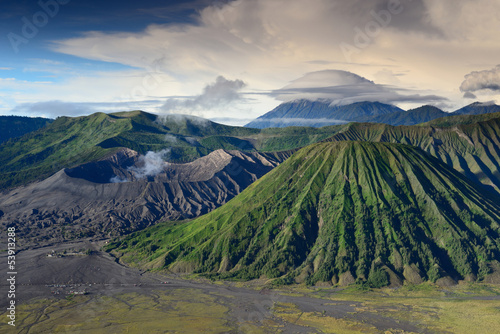 landscape of Lenticular cloud on top of Volcanoes in Bromo mount