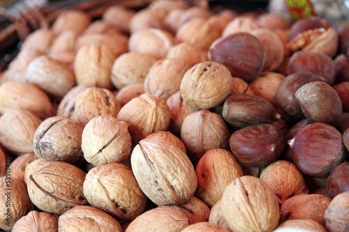 Walnut harvest, Sicily, Italy