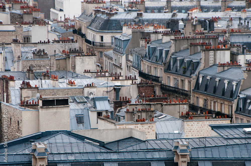 Fototapeta premium Buiding roofs with attics