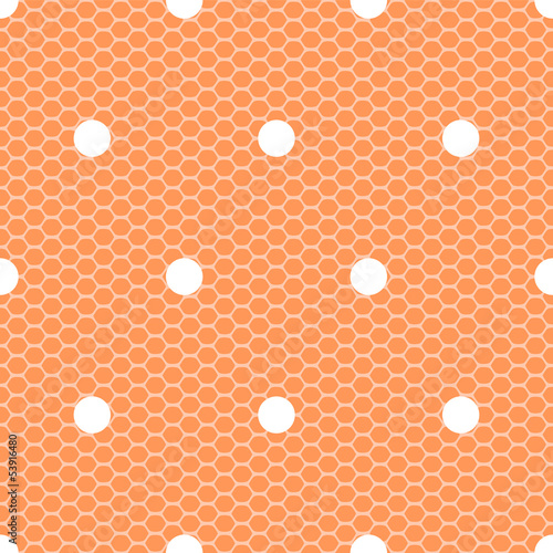 White polka dot on orange l...