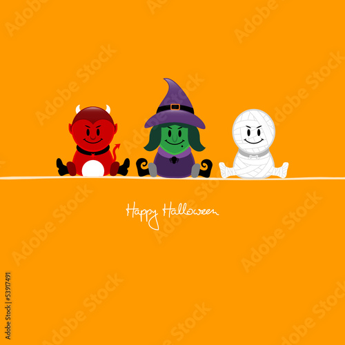 Halloween Devil, Witch & Mummy