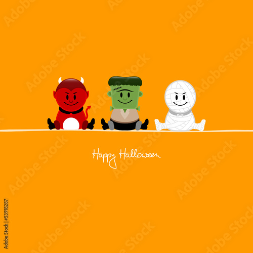 Halloween Devil, Frankenstein´s Monster & Mummy