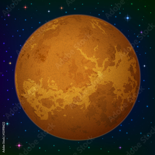 Planet Venus in space
