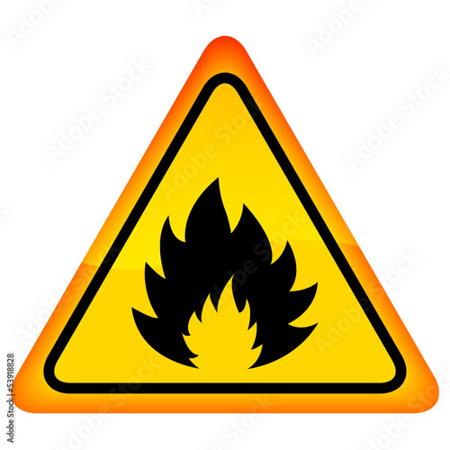 Vector fire warning sign