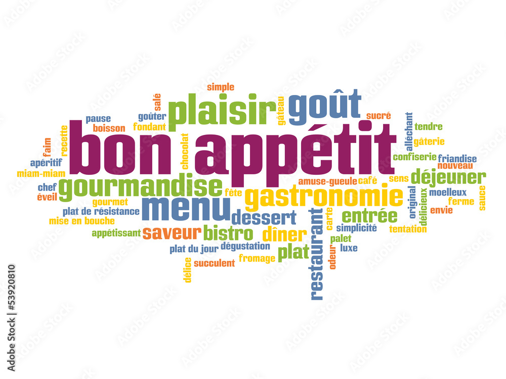 Nuage de Tags "BON APPETIT" ( restaurant gastronomie menu)) - obrazy, fototapety, plakaty 
