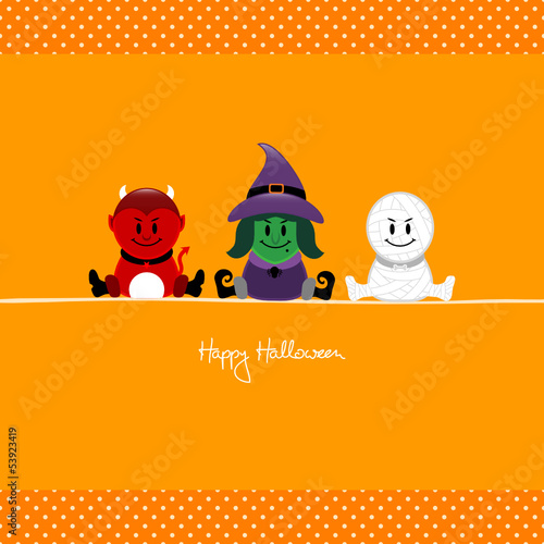 Halloween Devil, Witch & Mummy Dots