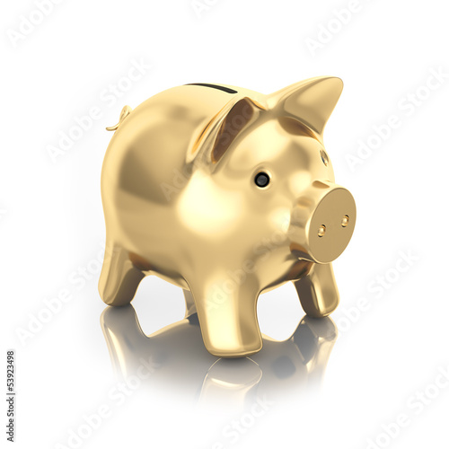gold moneybox piggy