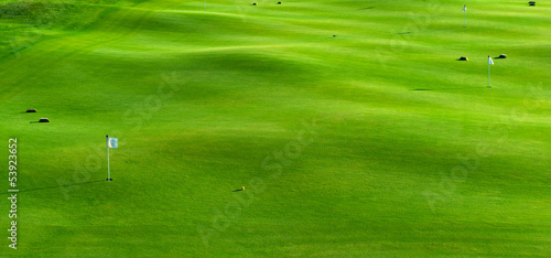 Holes and bunkers on the golf course