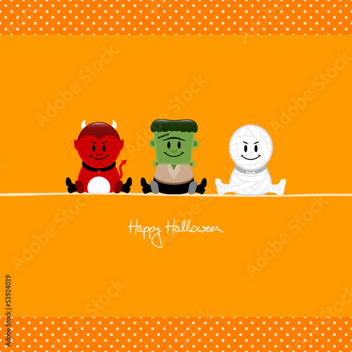 Halloween Devil, Frankenstein´s Monster & Mummy Dots