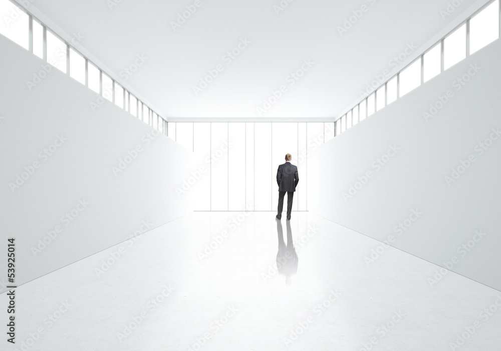 Bright office and businessman Bright office and businessman