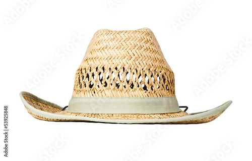 Straw hat, isolated on white photo