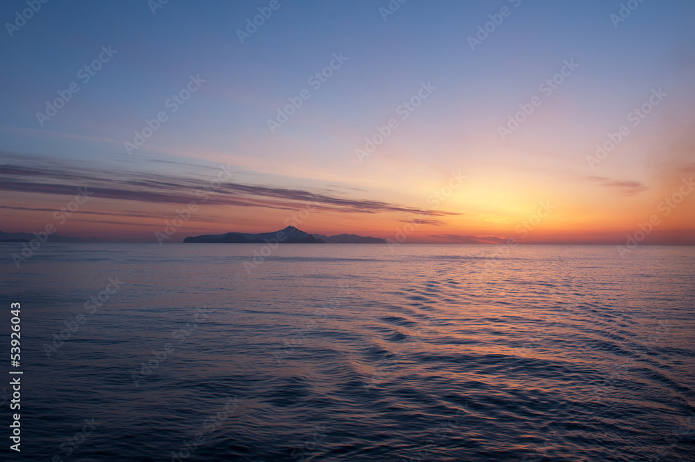 Early morning light on the ocean