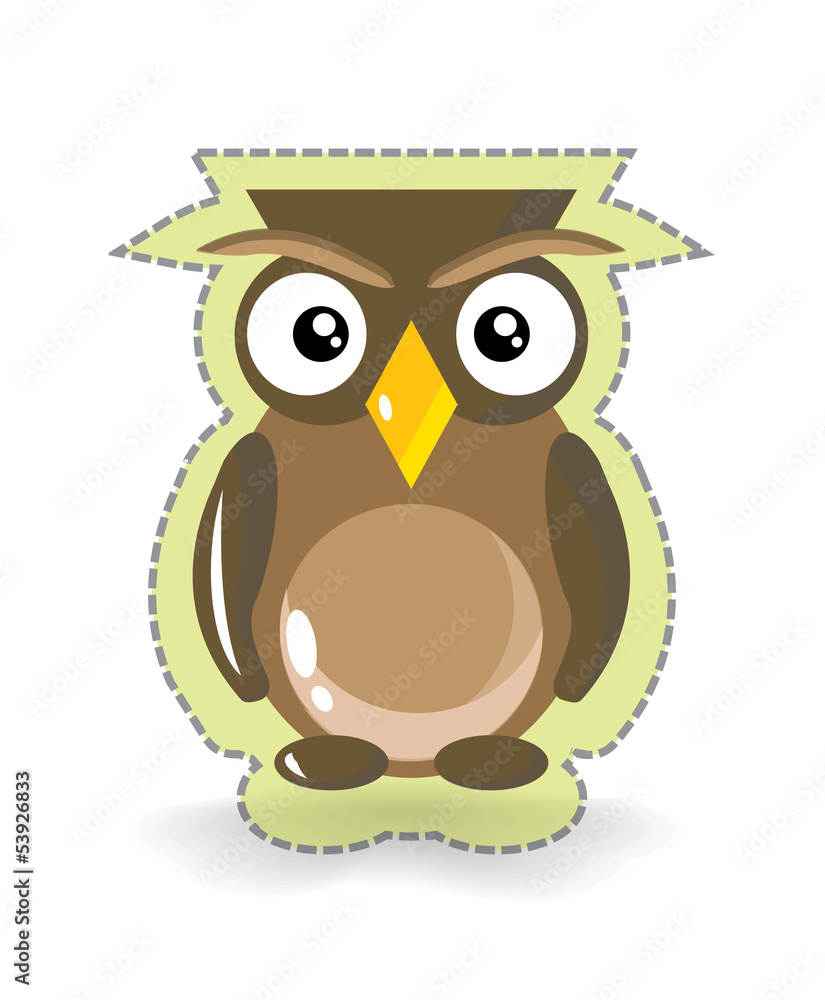 Cute Vector Owl Sticker Cute Vector Owl Sticker