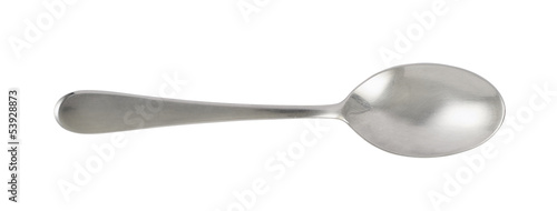 Steel metal table spoon isolated