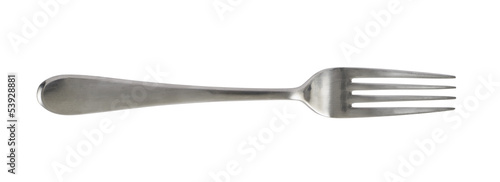 Obraz na płótnie Steel metal table fork isolated