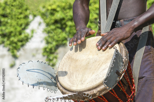 Musician playing drum