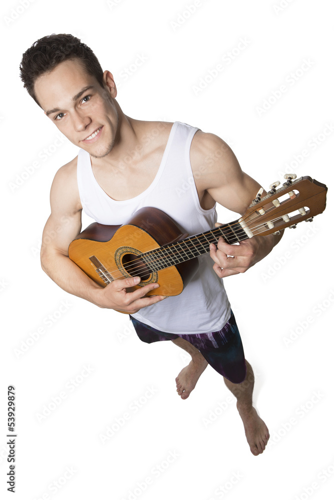 Obraz premium Young Man Holding Guitar