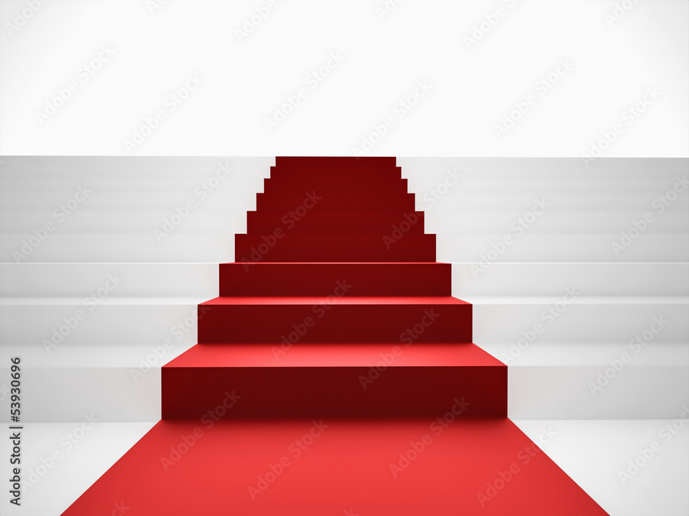 Stairs with red carpet Stairs with red carpet