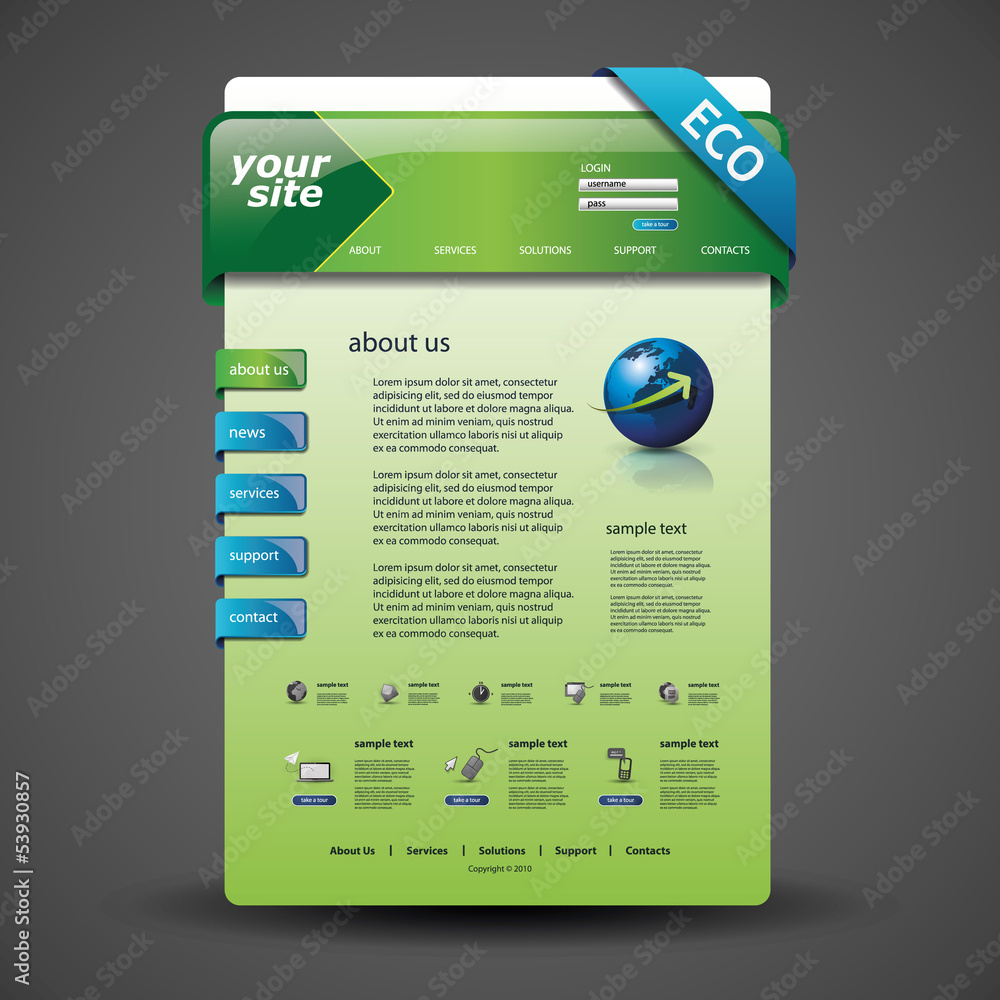 Naklejka premium Website Template