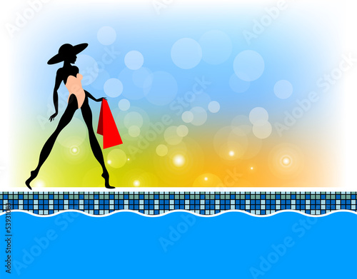 Woman in swimming pool