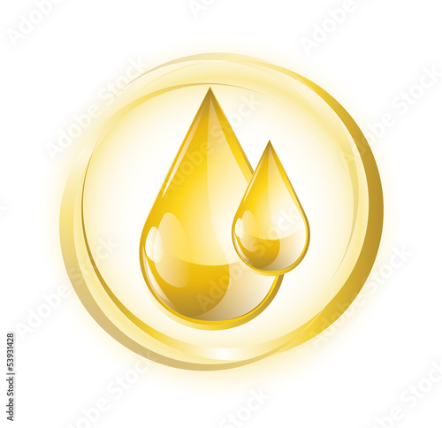 Yellow glossy oil drops with rings