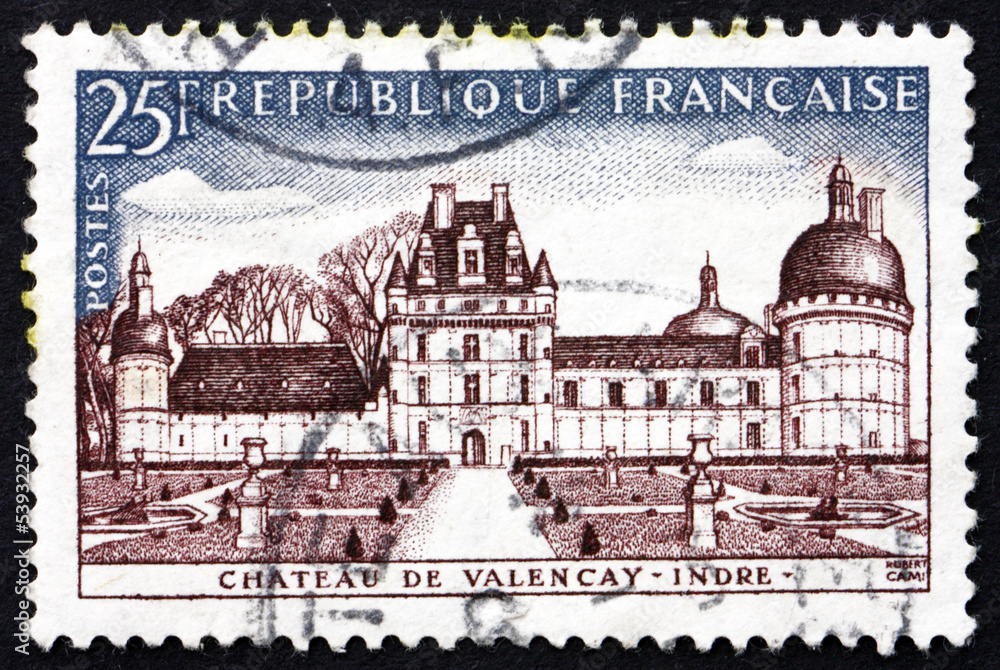 Postage stamp France 1957 Chateau de Valencay, Indre