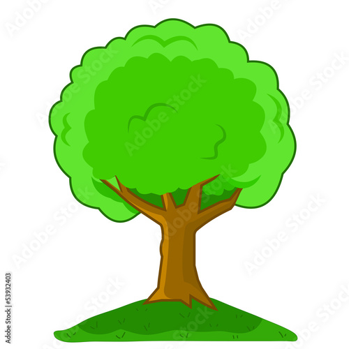 Vector illustration Cartoon tree isolated