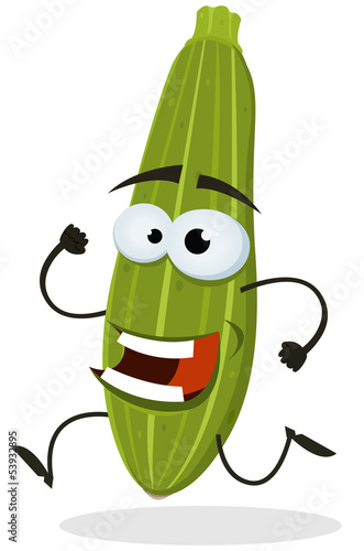 Cartoon Happy Zucchini Character
