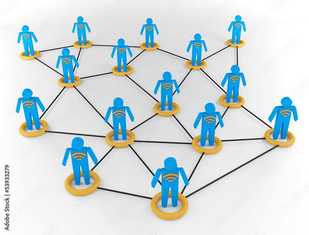 abstract 3d illustration of global people network concept