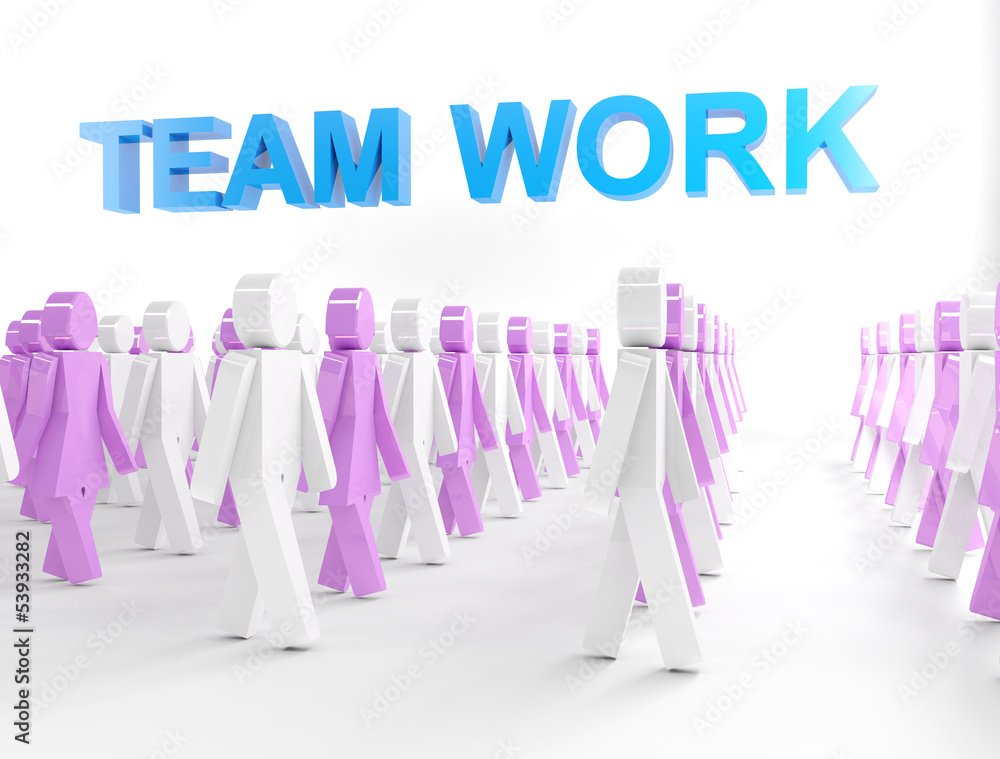 3D people- human character in team work 3D people- human character in team work
