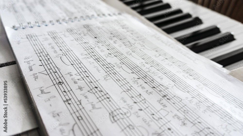 Fototapeta premium Handwritten music sheet